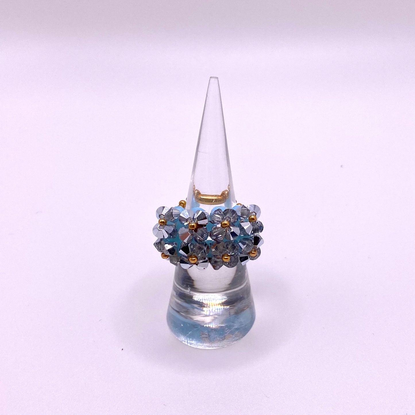 Blue Double Row Ring