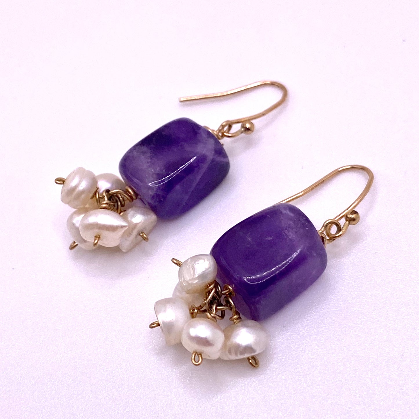 Square Purple Detail Earrings