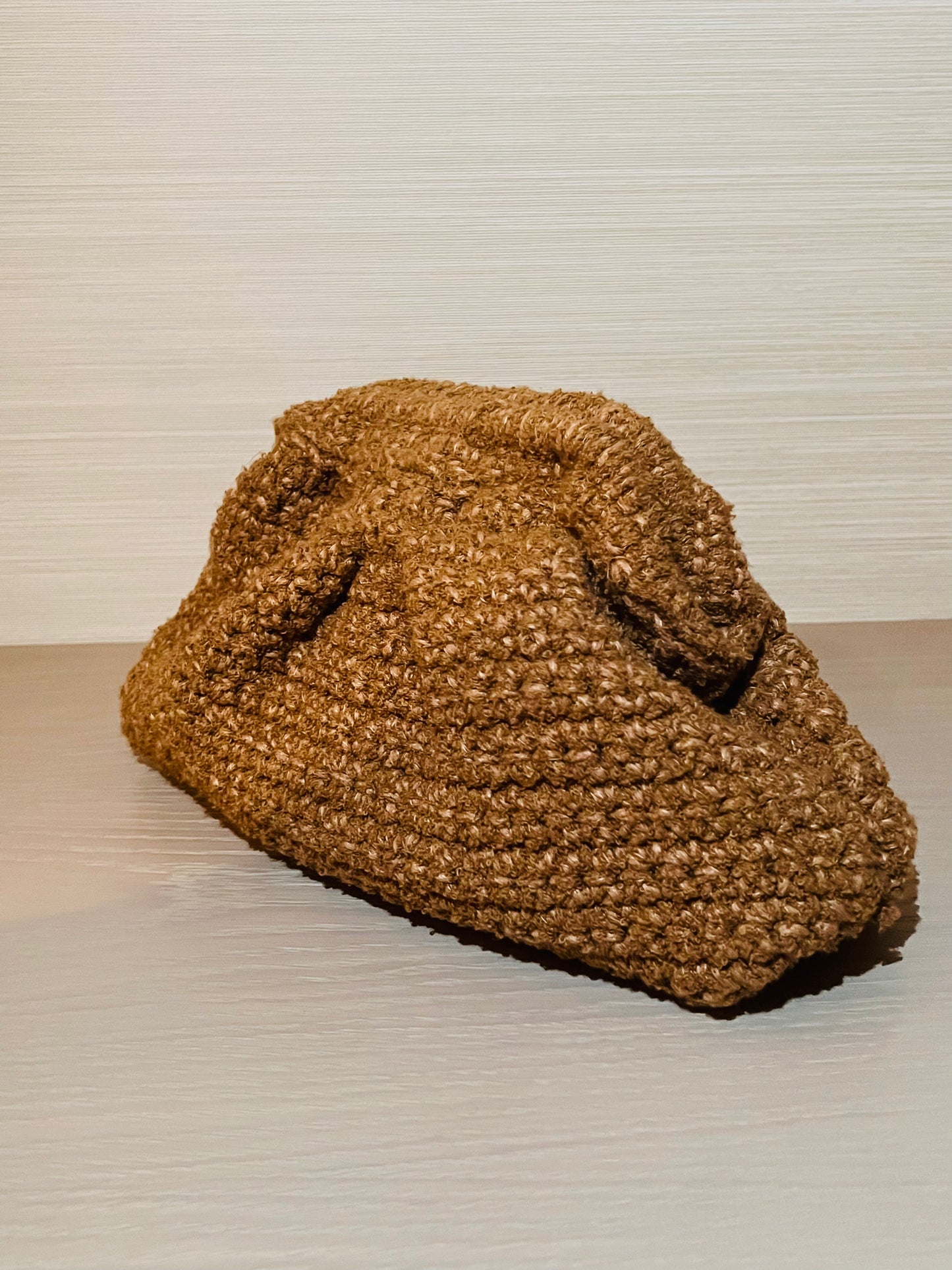 The Beige Bouclé Cloud Clutch