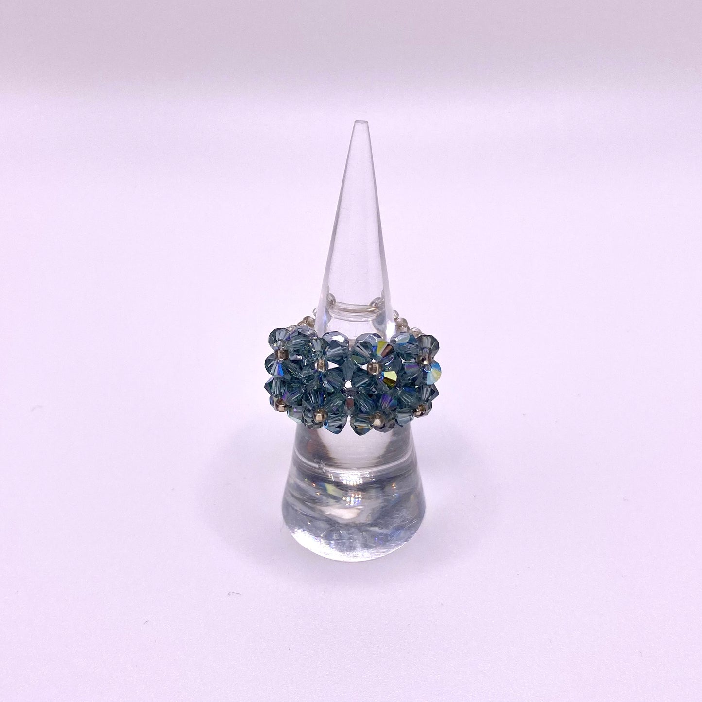 Blue Double Flower Ring
