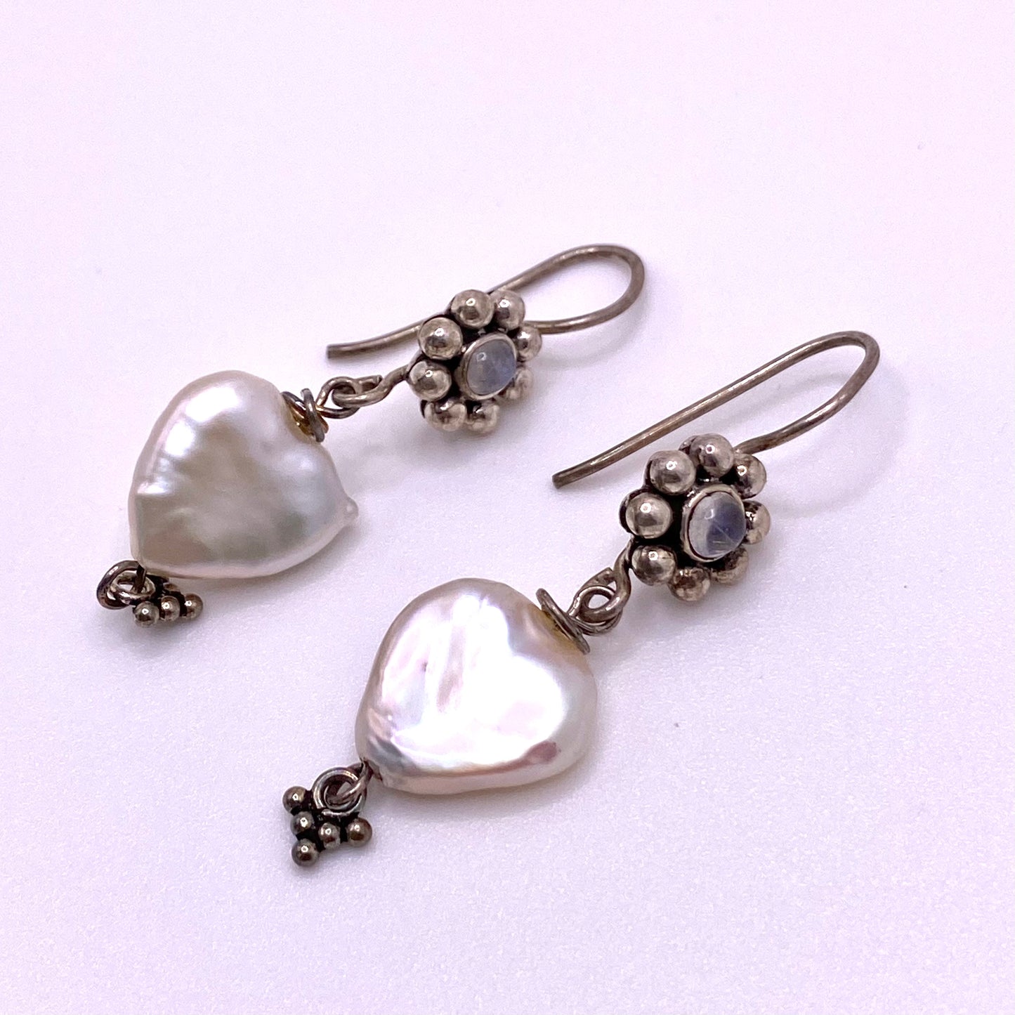 Pearl Heart Drop Earrings