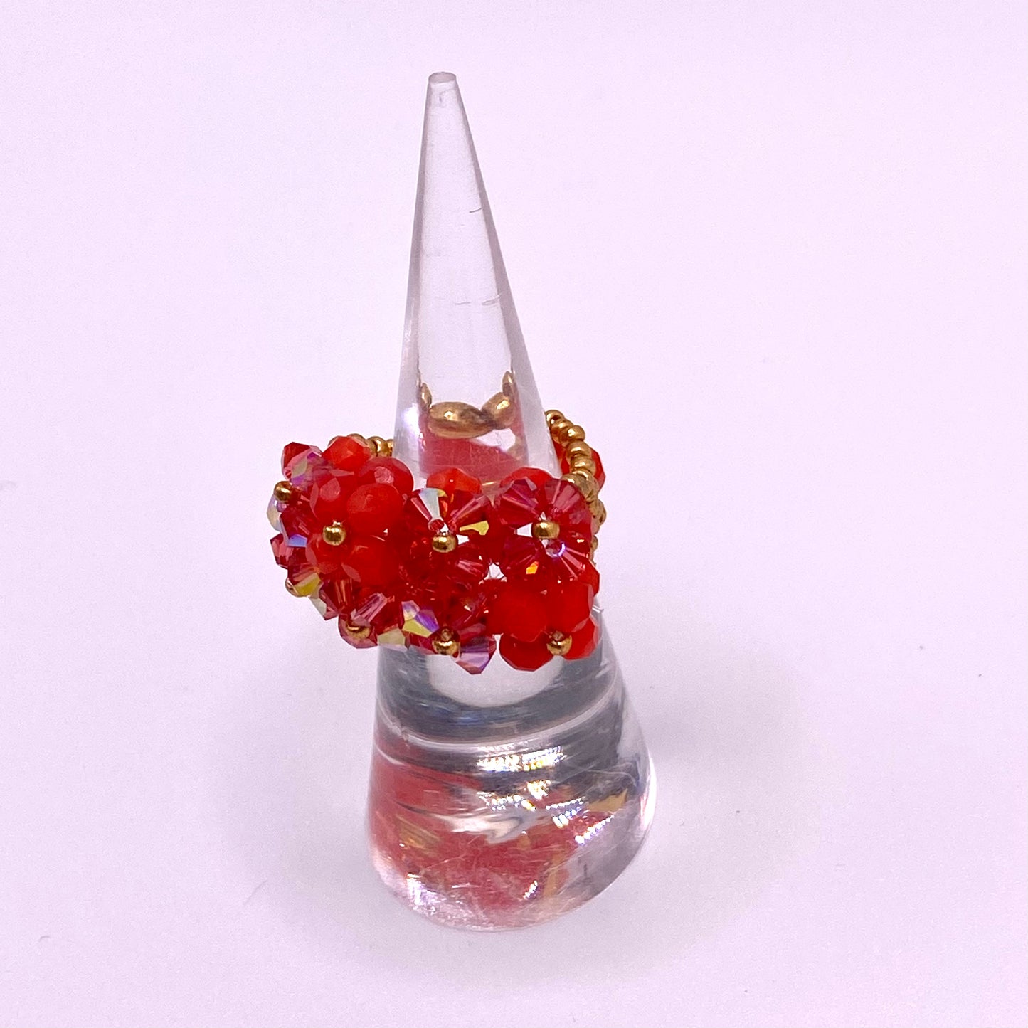 Red Double Flower Ring