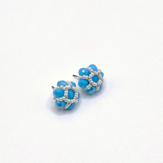 Blue & White Studs, handmade by KouklaDesigns
