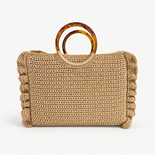 Sunshine Shopper Bag handmade bag, full product view on off-white background