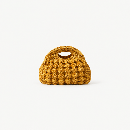 MARBELLA CAVA handmade bag, full product view on off-white background