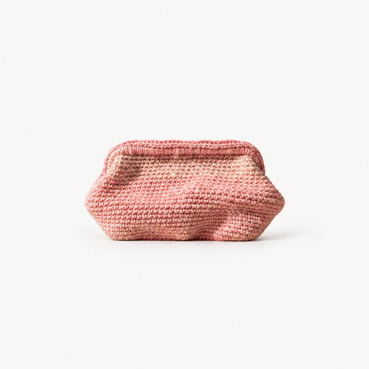 MILOS BLUSH handmade bag, full product view on off-white background