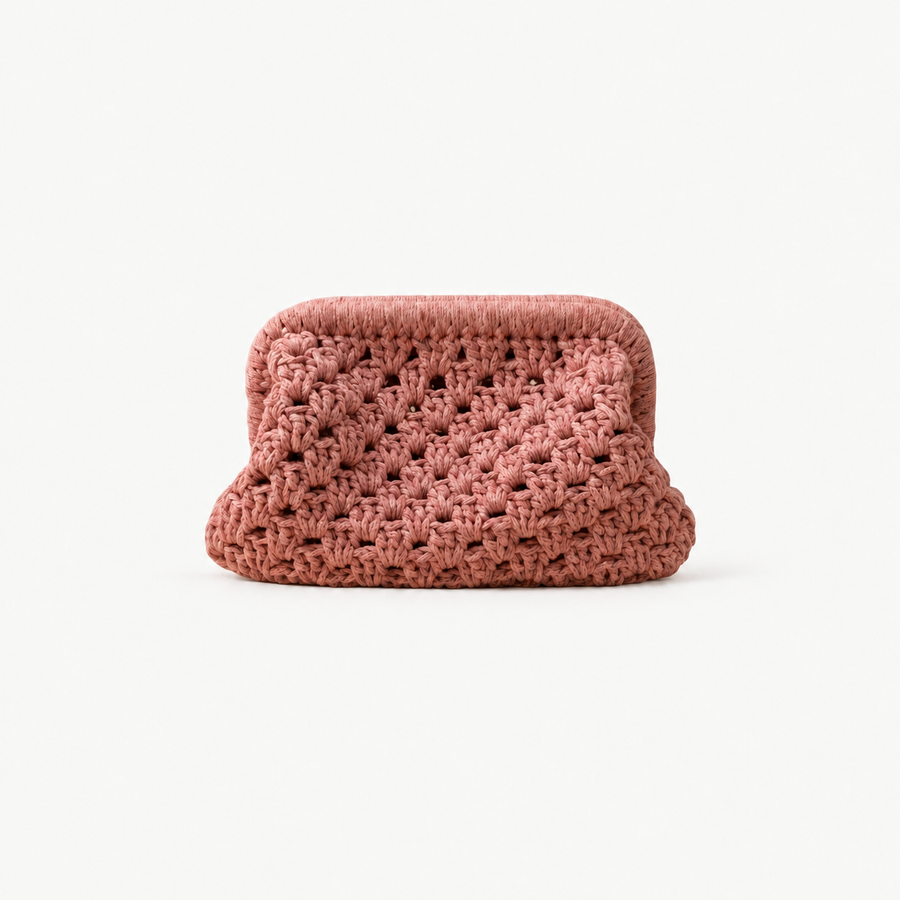 MYKONOS ROSE — Handmade Crochet Clutch