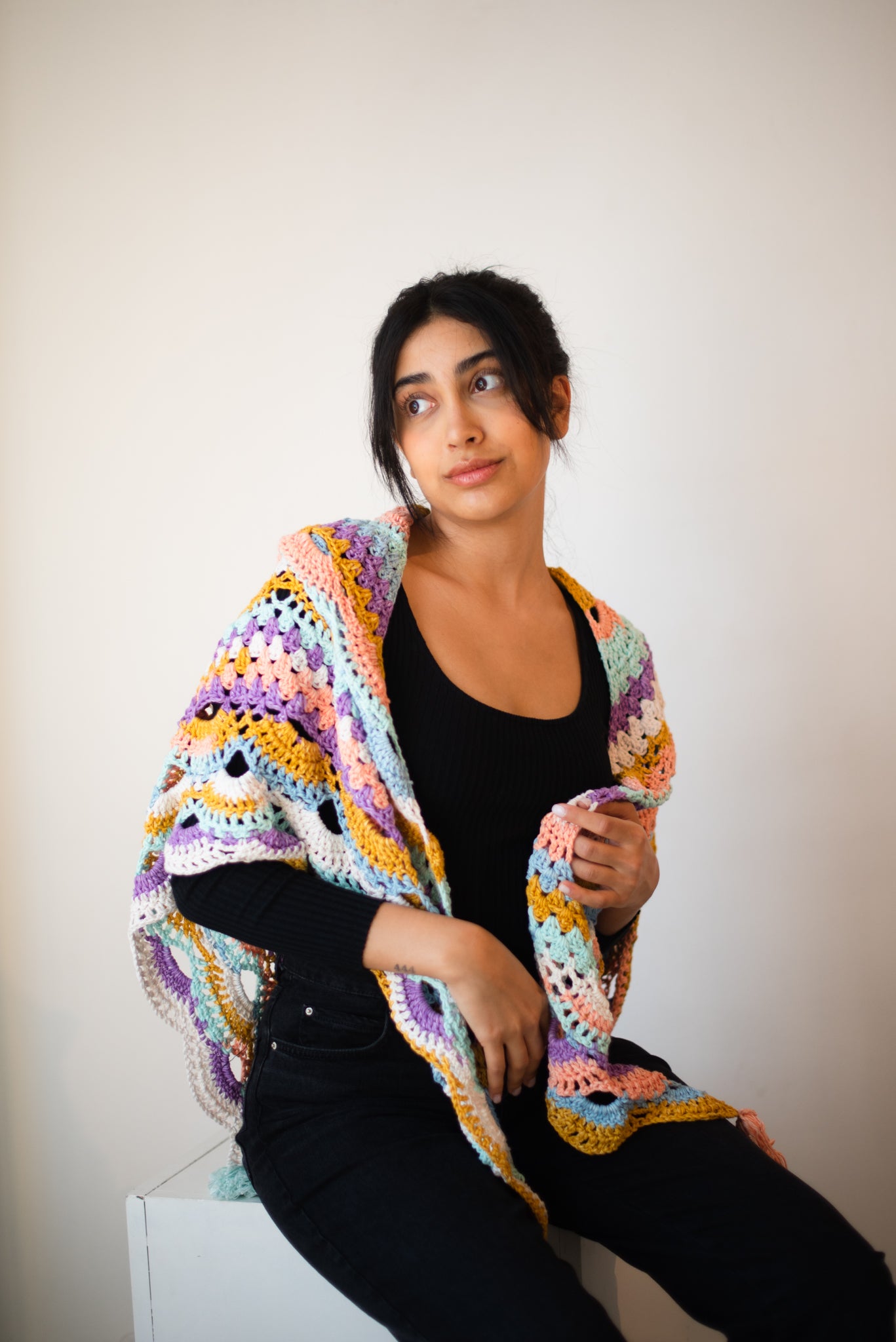 The Sherbet Scalloped Shawl