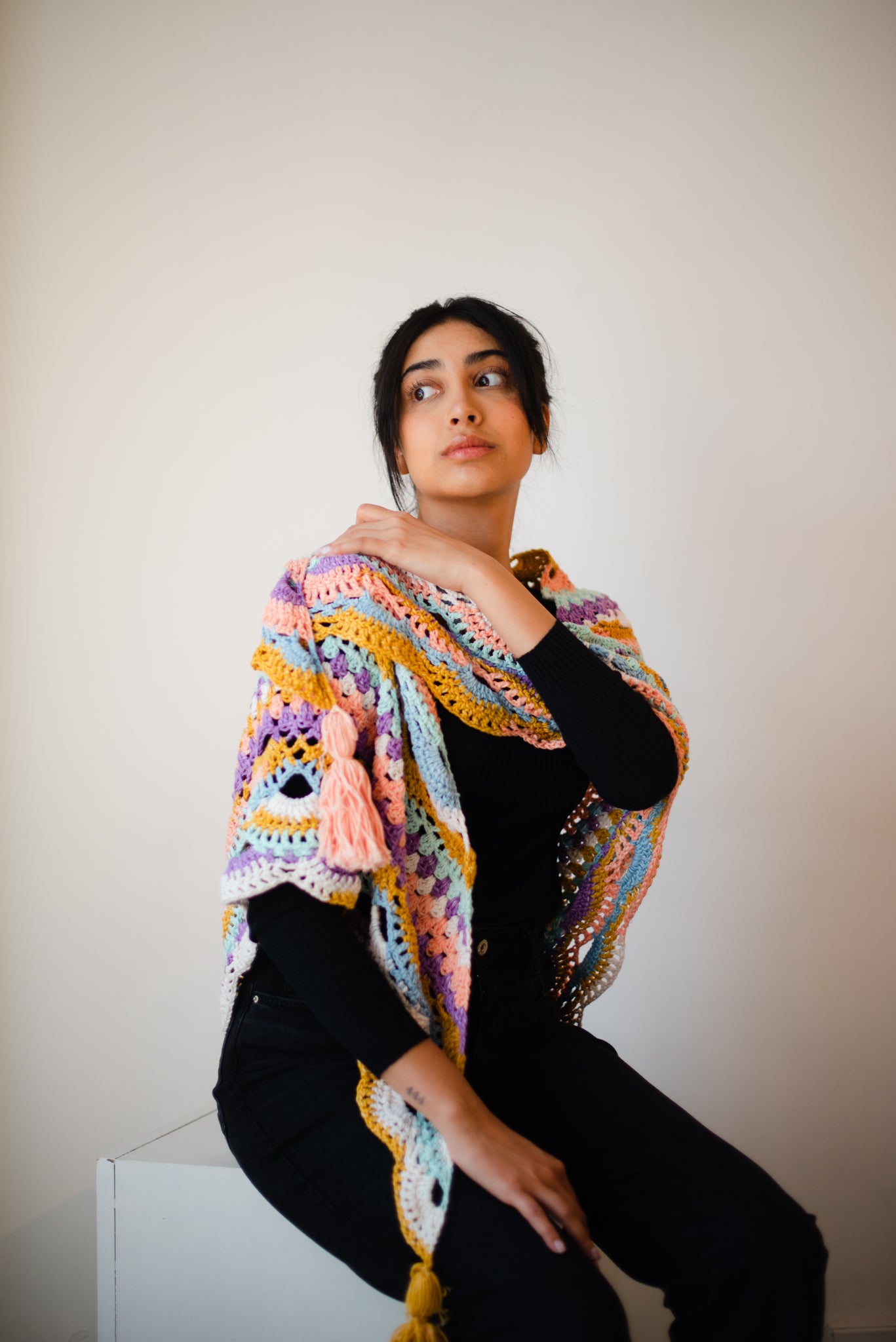 The Sherbet Scalloped Shawl