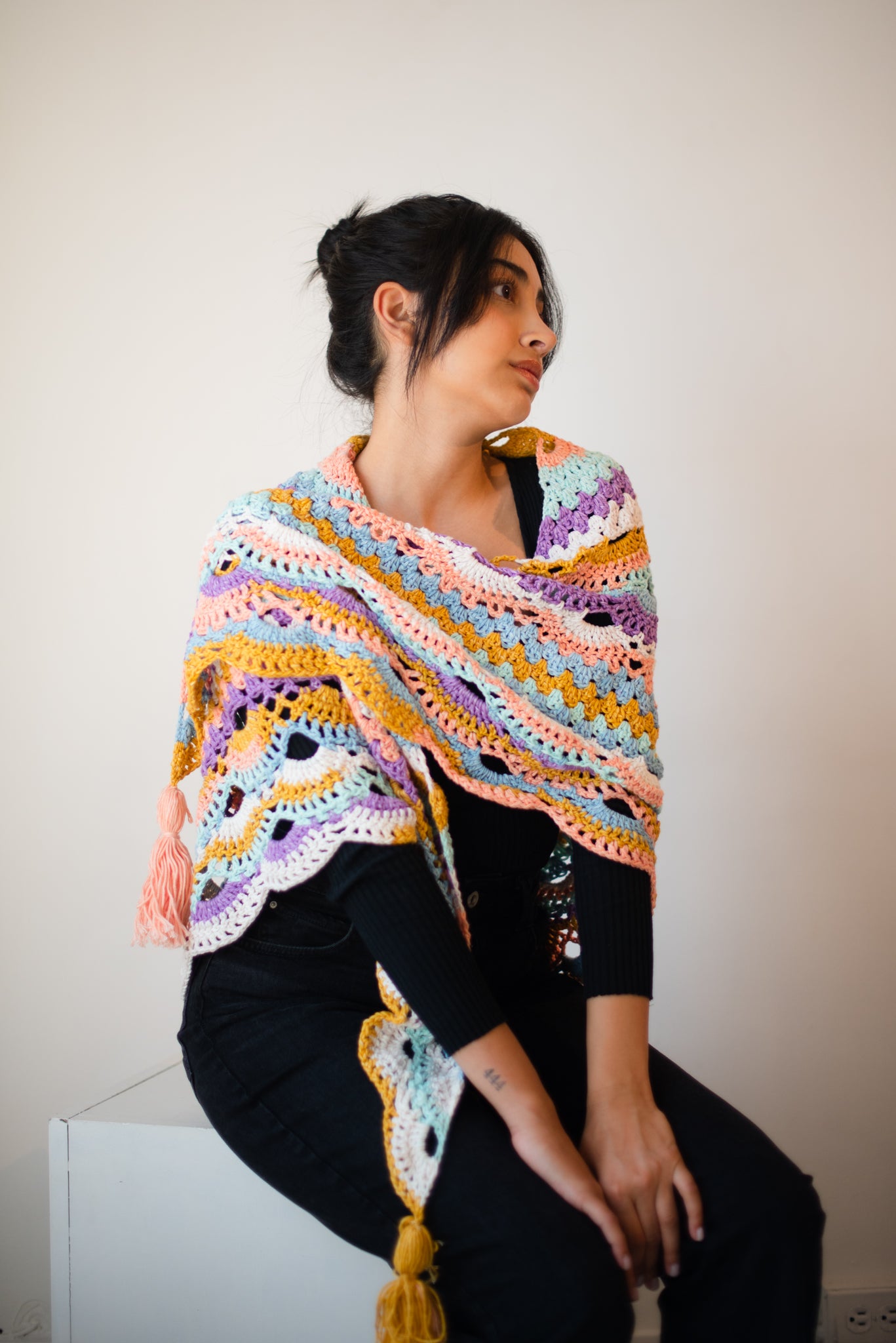 The Sherbet Scalloped Shawl