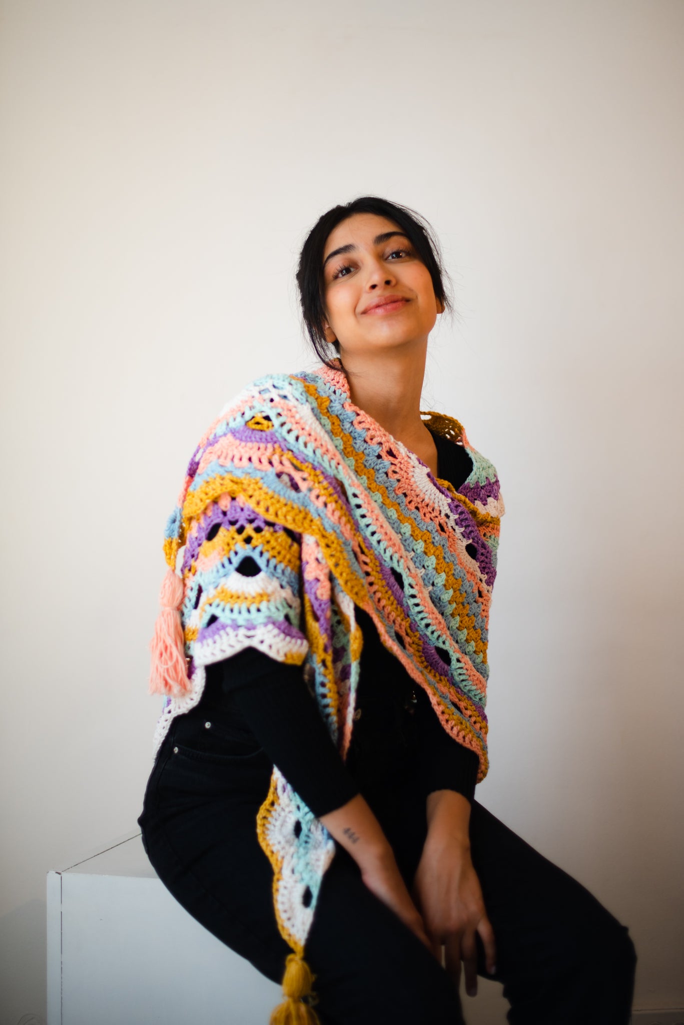 The Sherbet Scalloped Shawl