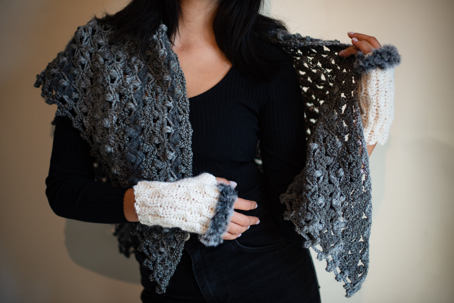 The Grey Bubbles Shawl