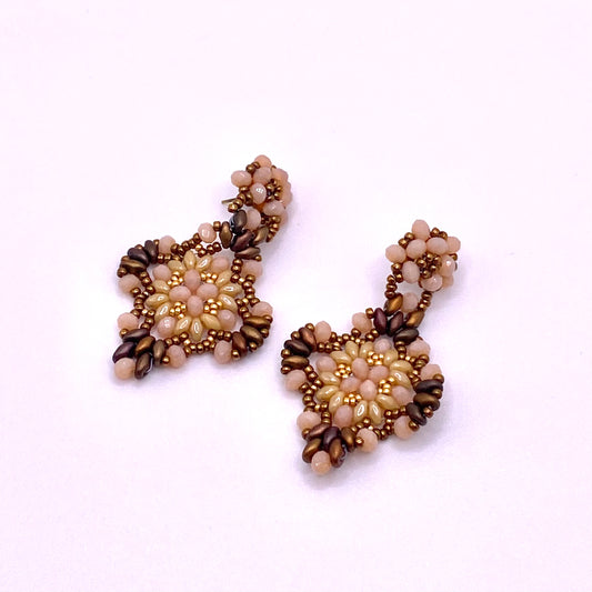 Brown & Beige Drop Earrings