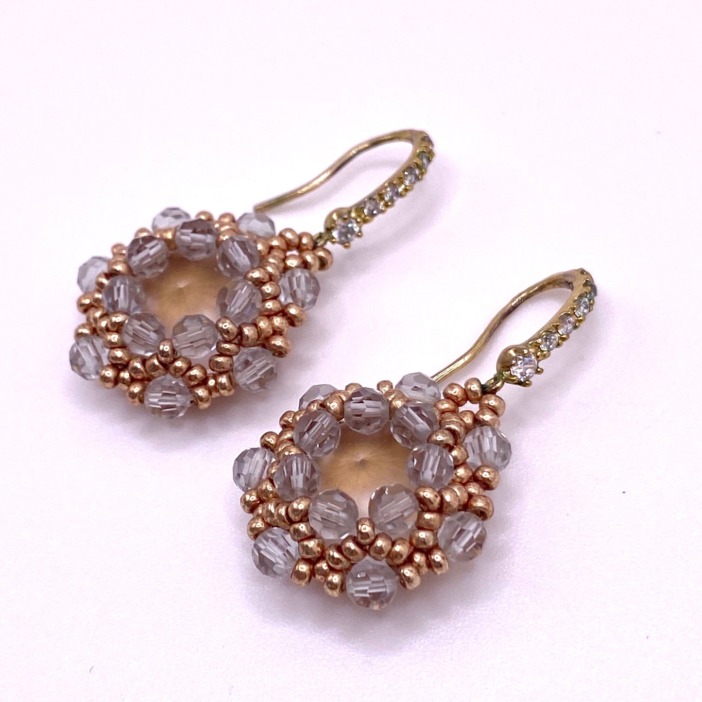 Grey Round Drop Earrings