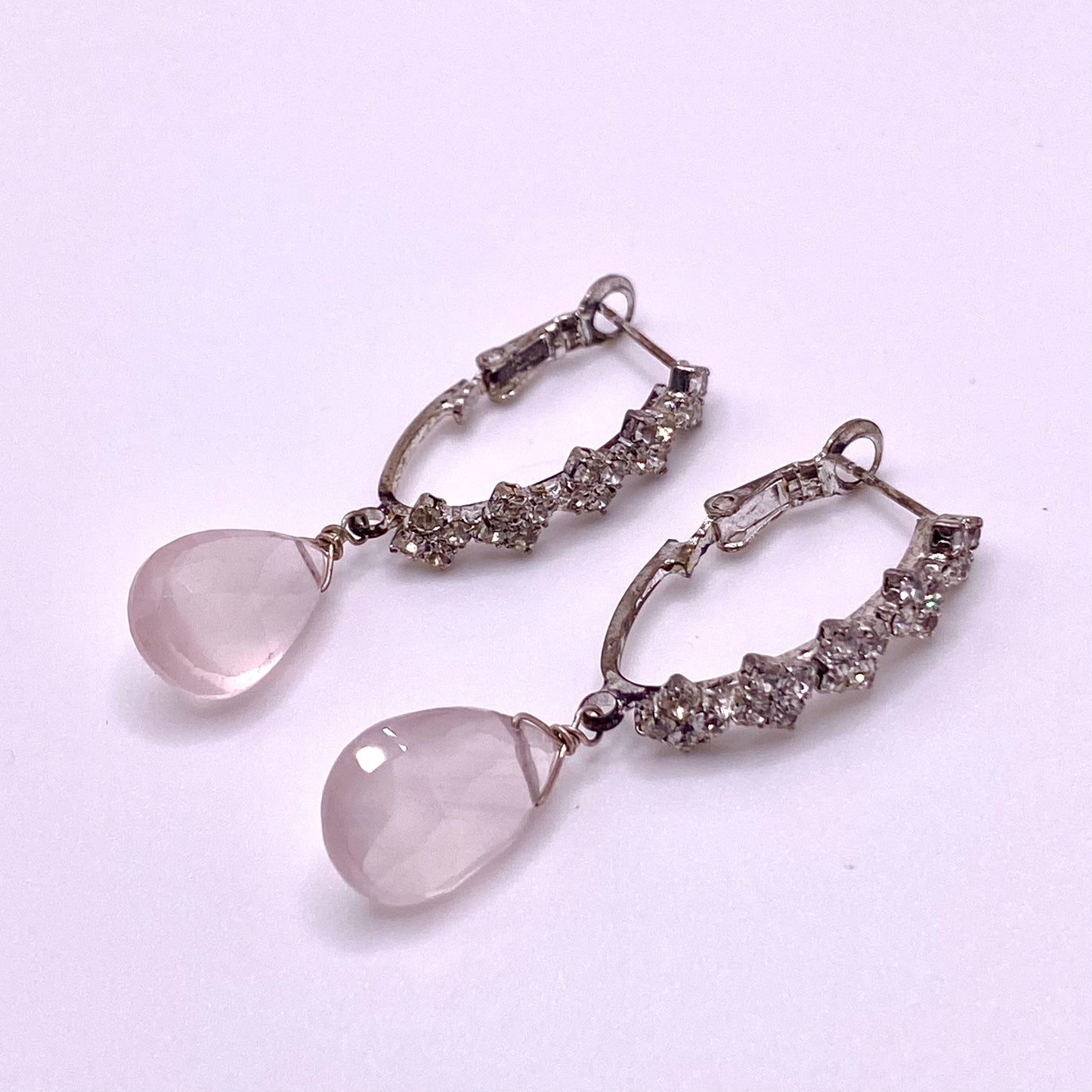 Pink Diamond Teardrop Earrings