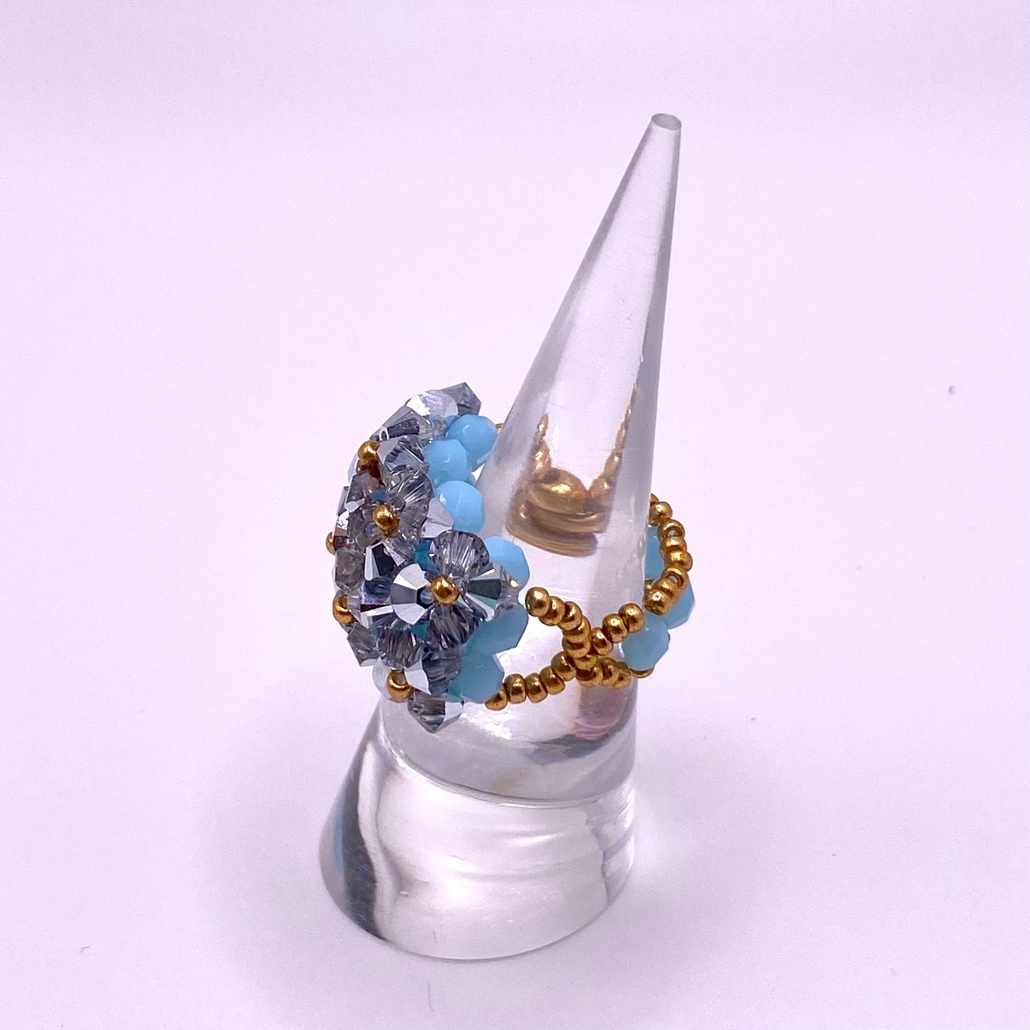 Blue Double Row Ring