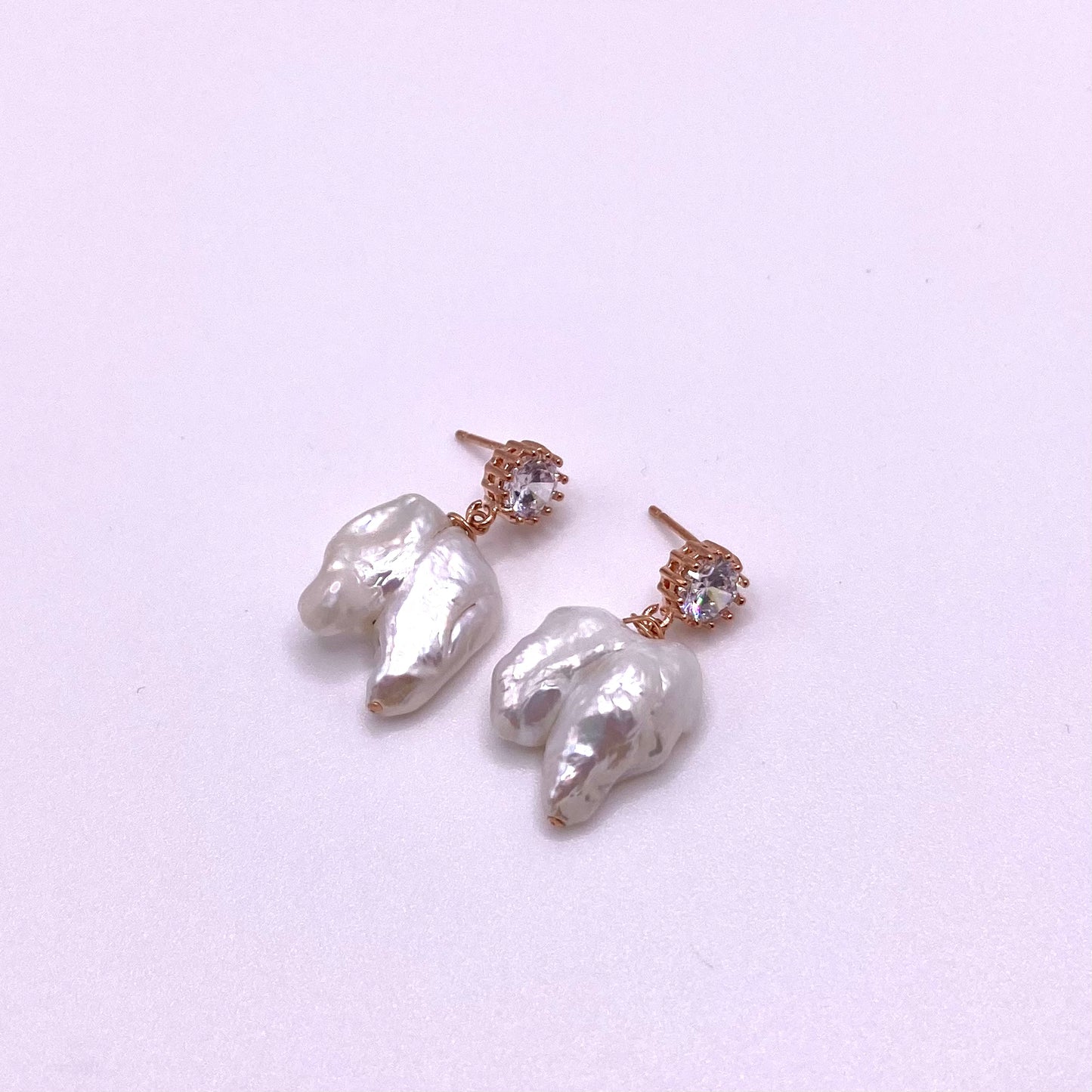 White Natural Pearl Earrings