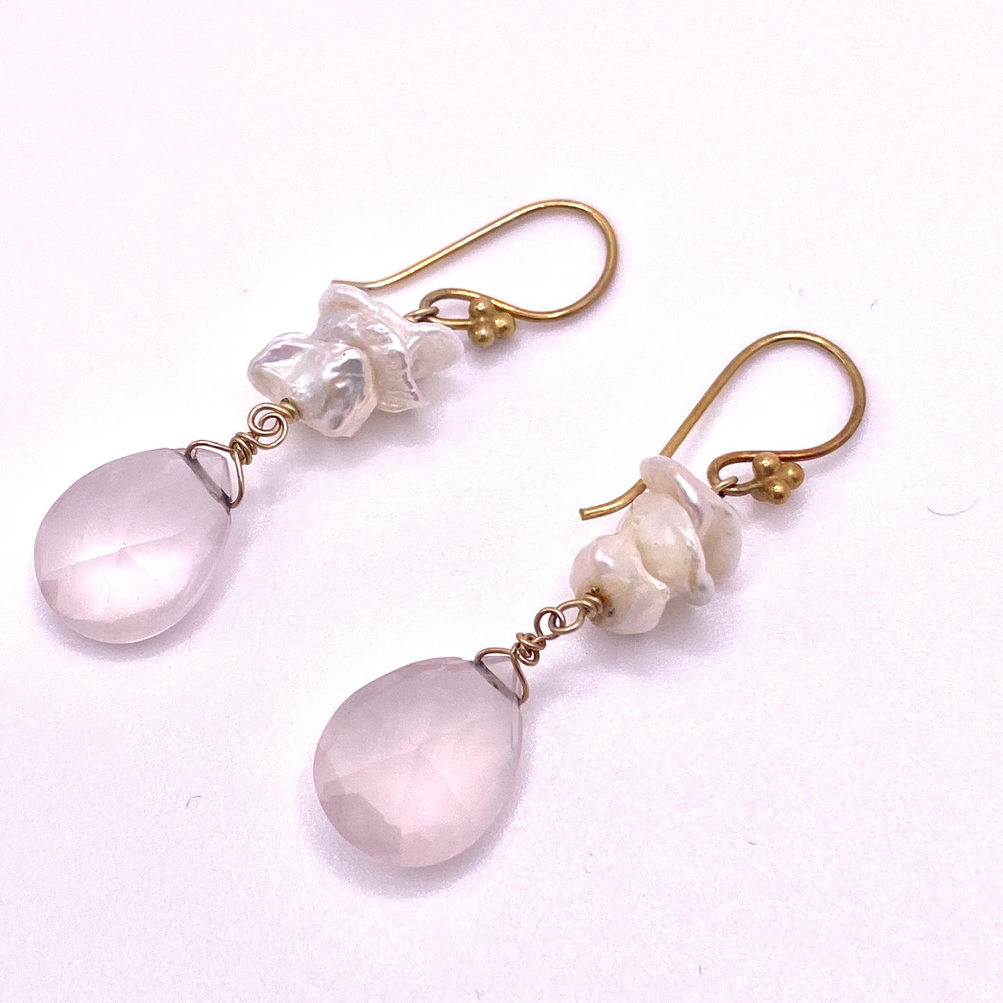 Pearl Rose Teardrop Earrings