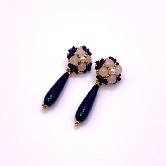 Black & Pink Drop Earrings
