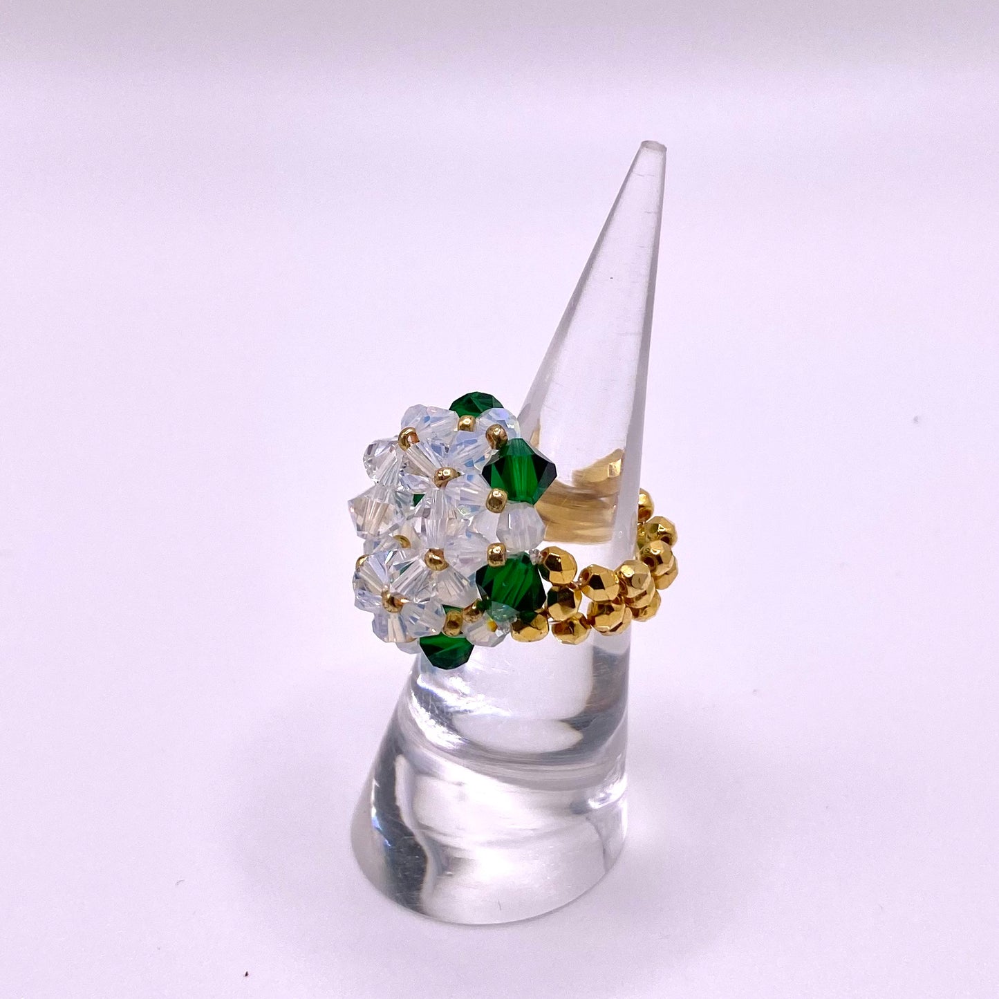 White & Green Ring