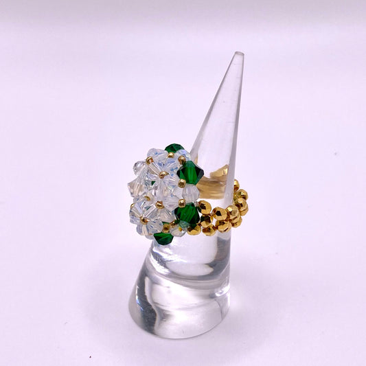 White & Green Ring