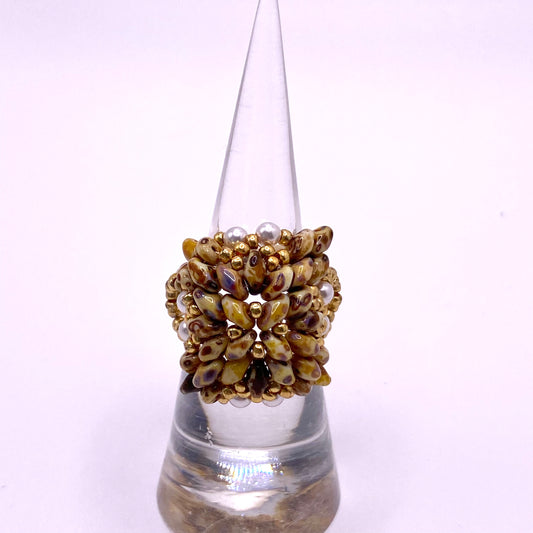 Brown & Gold Square Ring