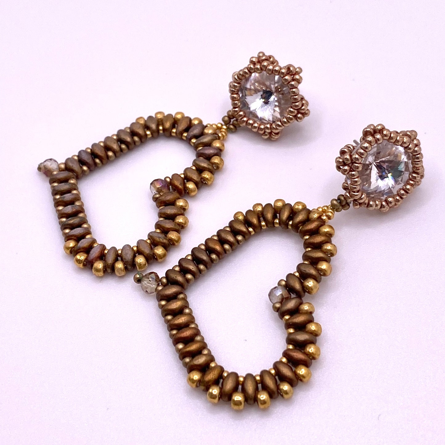 Brown Heart Drop Earrings