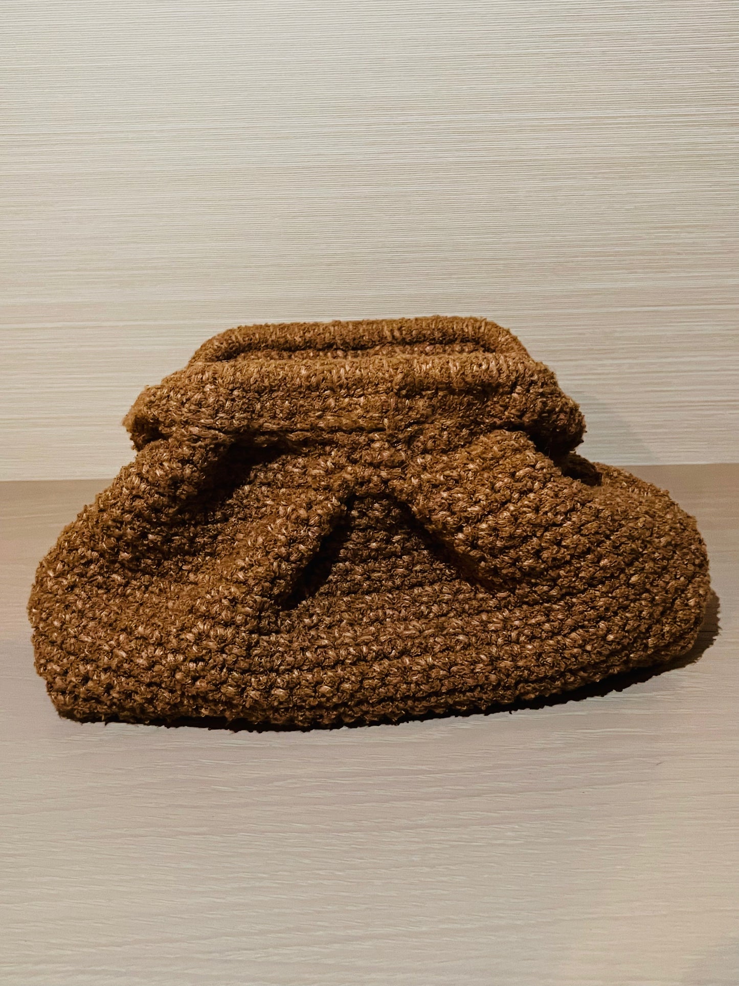 The Beige Bouclé Cloud Clutch