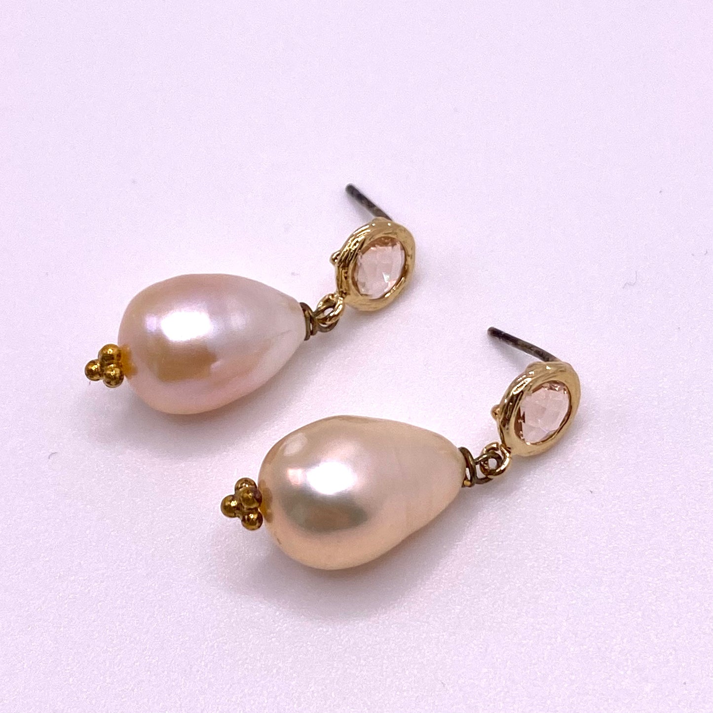 Rose Pearl Drop Earrings