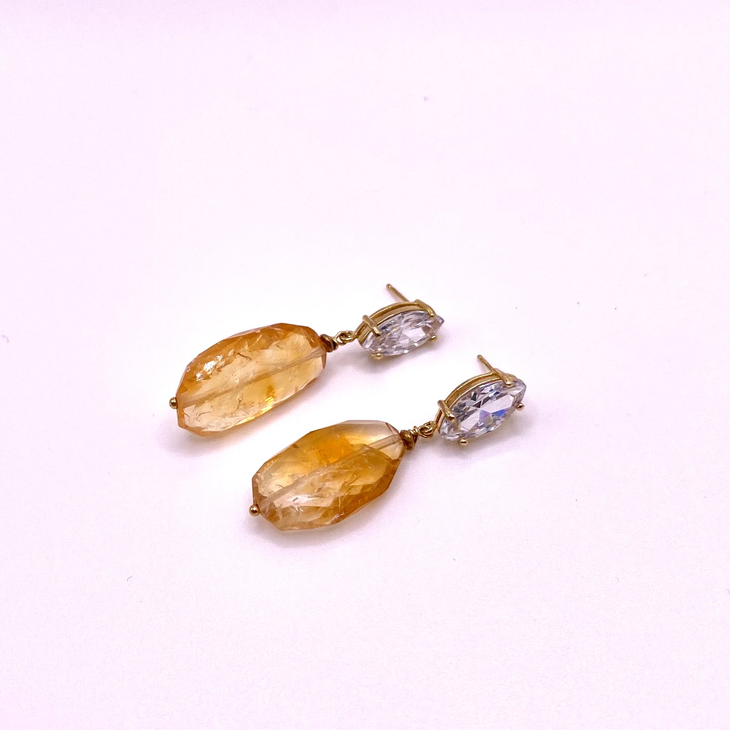 Yellow Diamond Drop Earrings