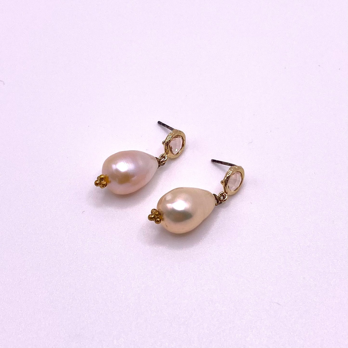 Rose Pearl Drop Earrings