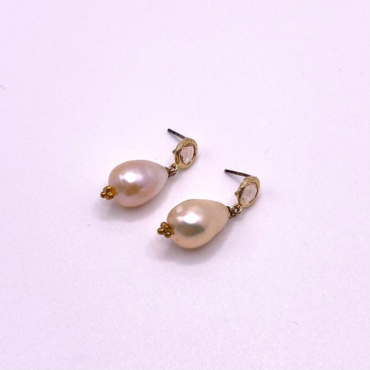 Rose Pearl Drop Earrings
