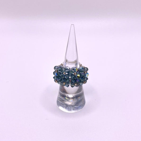 Blue Double Flower Ring
