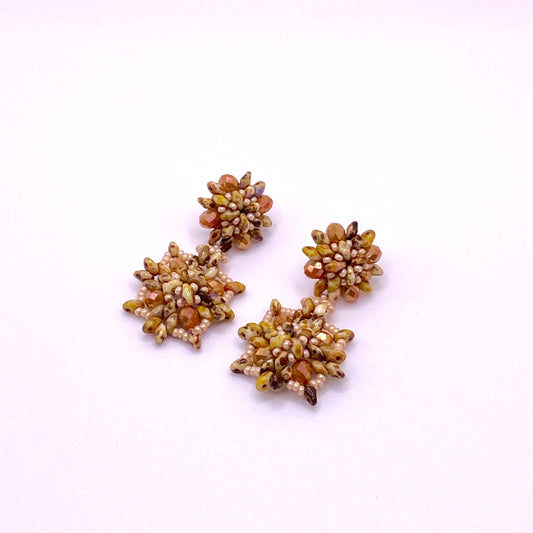 Brown & Beige Drop Earrings