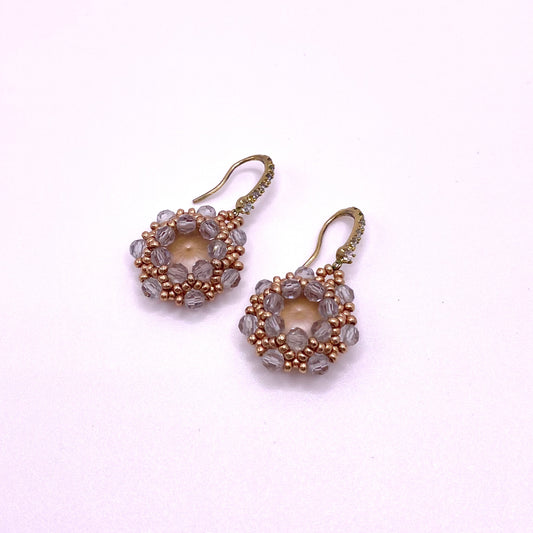Grey Round Drop Earrings