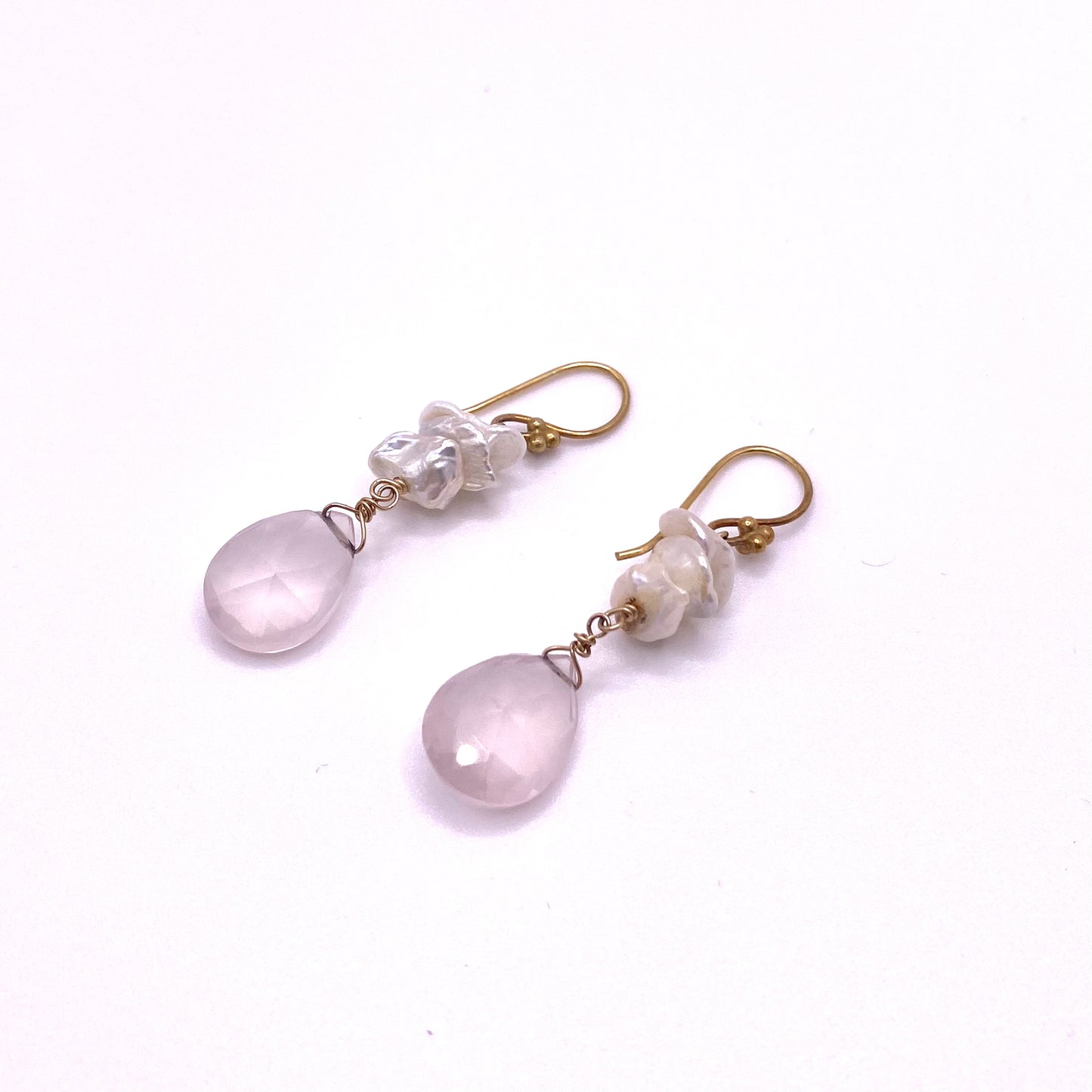 Pearl Rose Teardrop Earrings