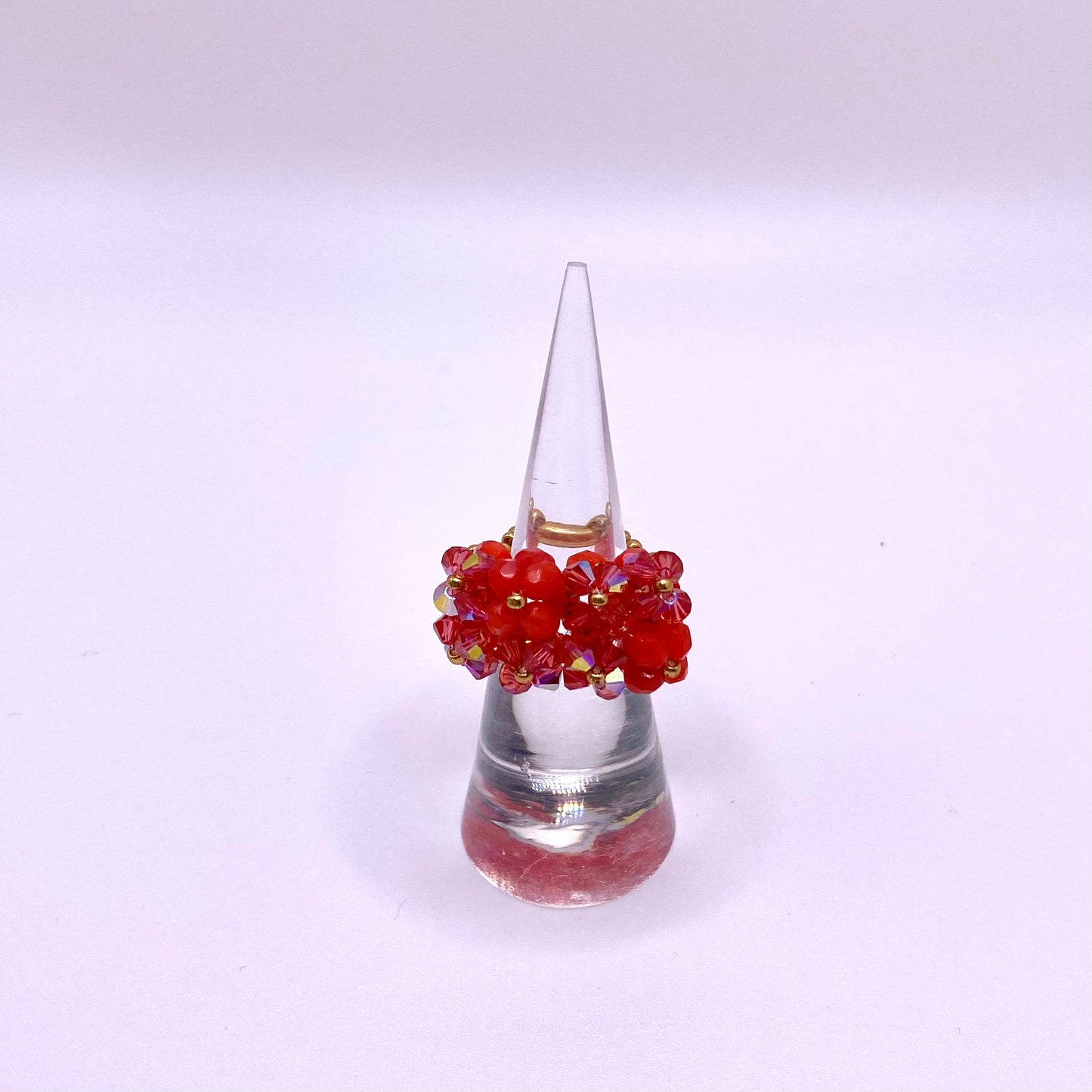 Red Double Flower Ring