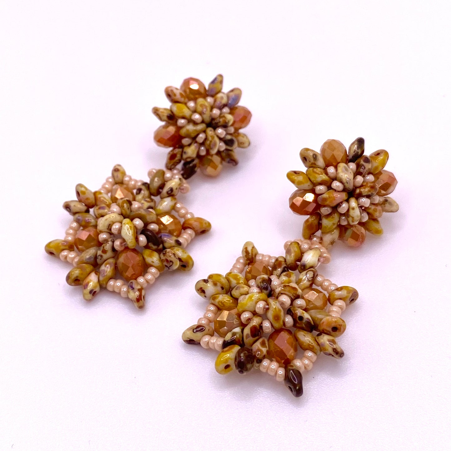 Brown & Beige Drop Earrings