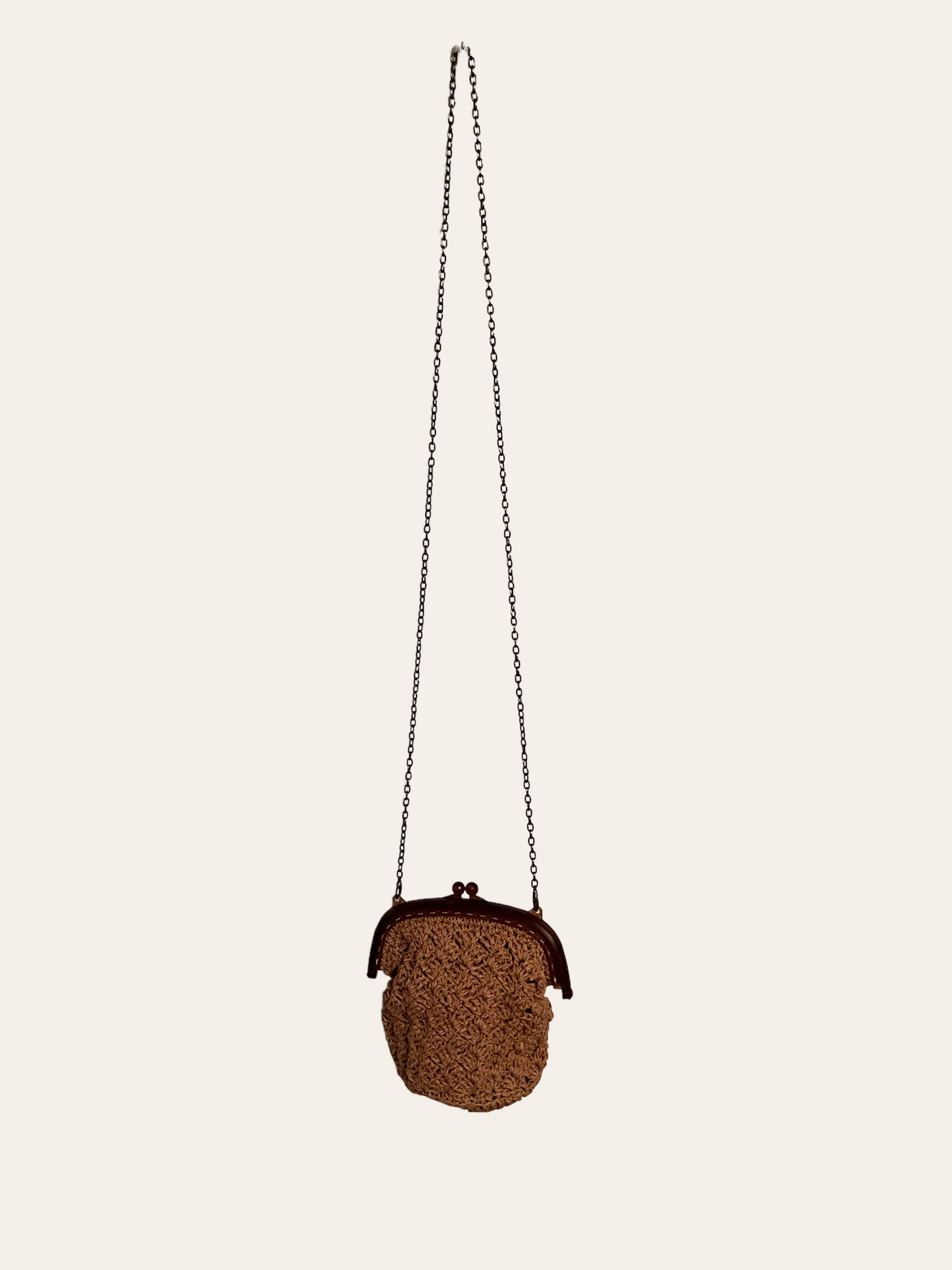 The Beige Raffia Crossbody Purse