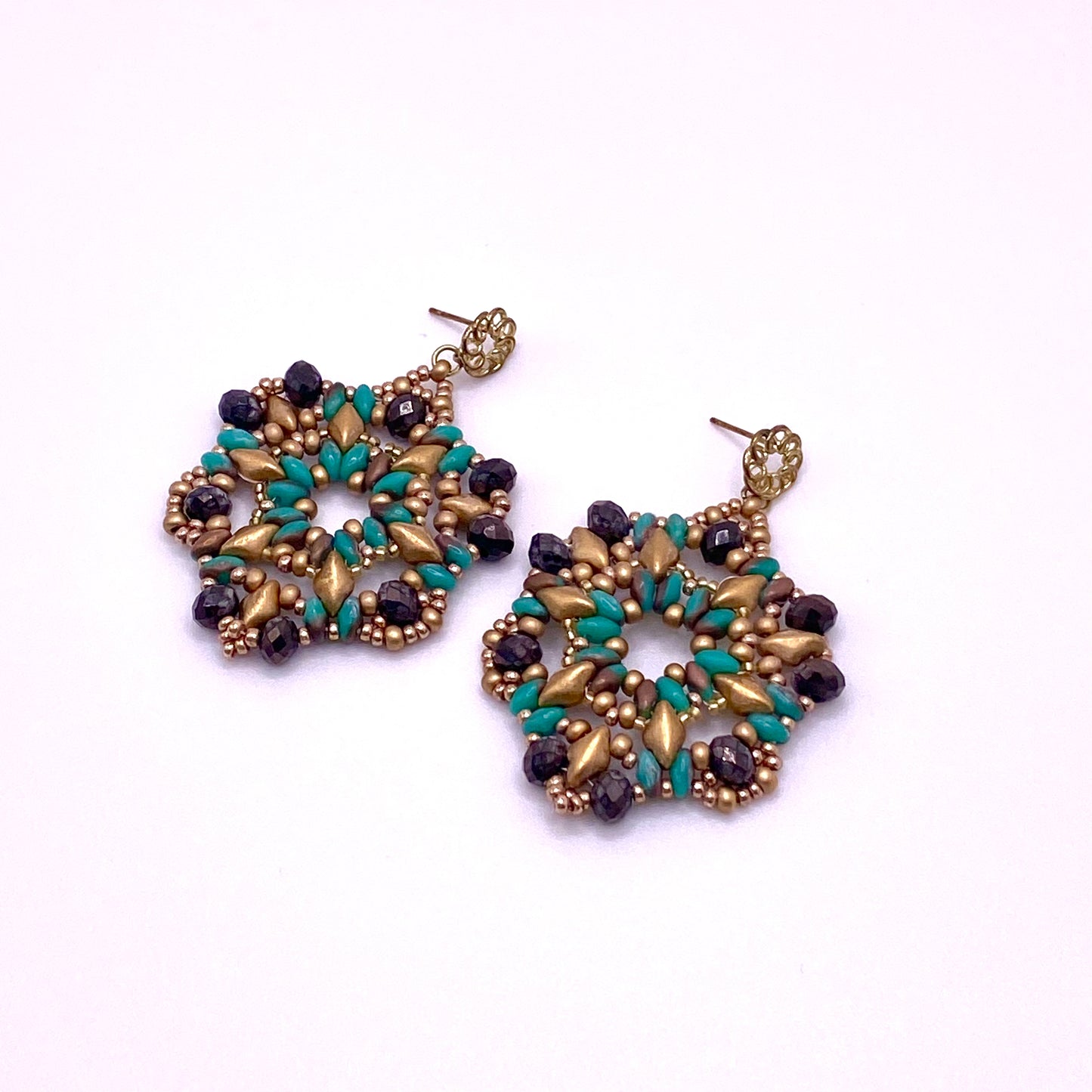 Brown & Green Drop Earrings